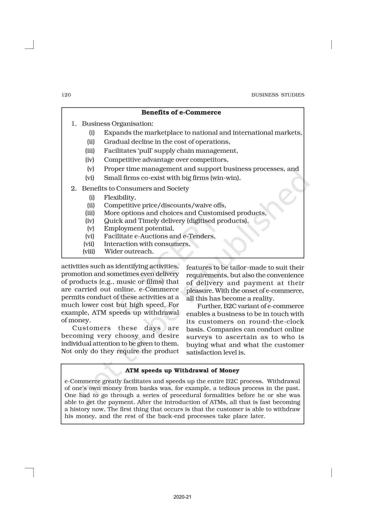 Emerging Modes Of Business - NCERT Book Of Class 11 Business Studies